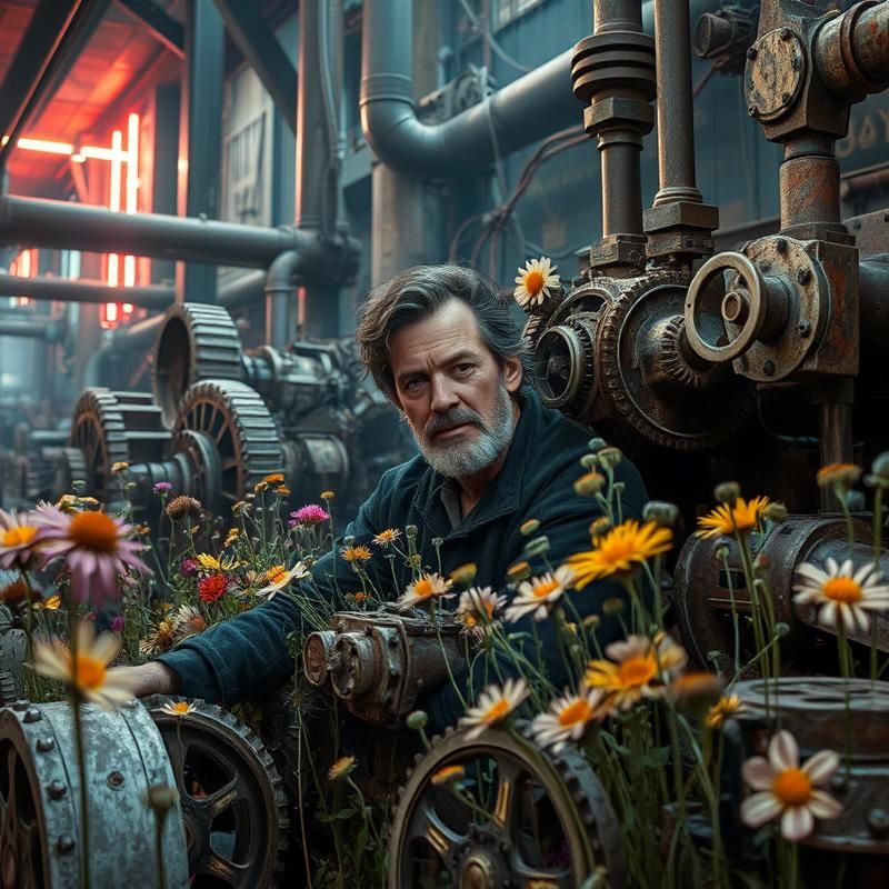 industrial style AI art