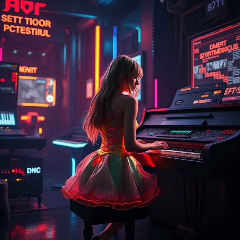 synthwave style AI art