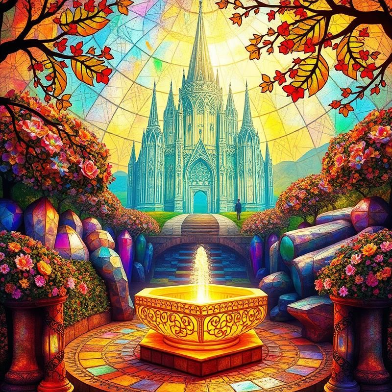 stained glass style AI art