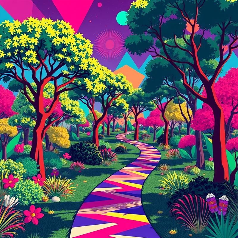 memphis design style AI art