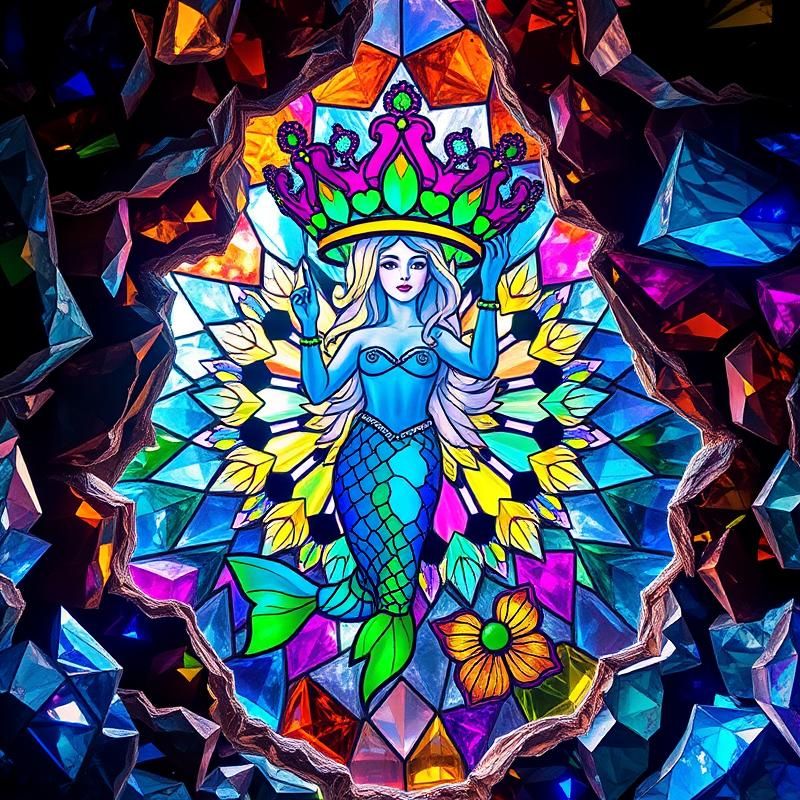 stained glass style AI art