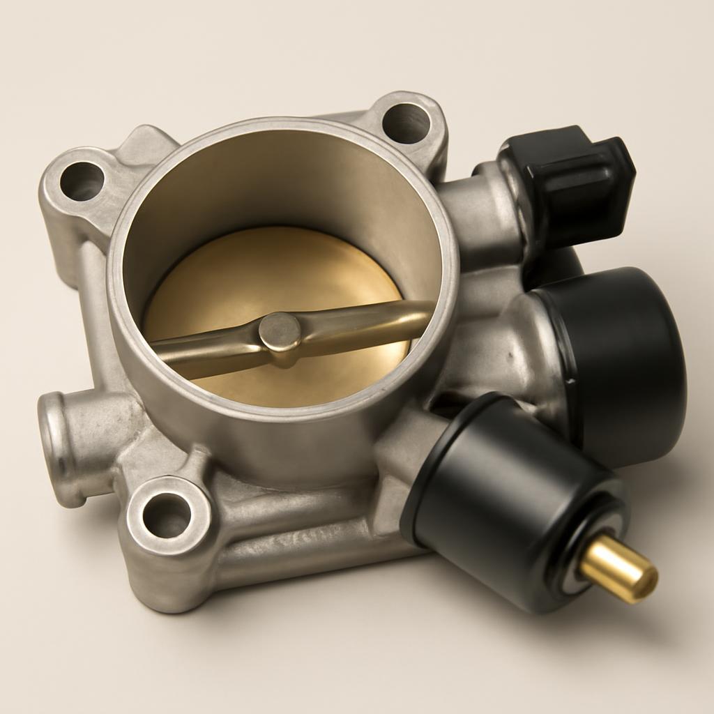 Регулятор холостого хода (РХХ) на корпусе дроссельной заслонки автомобиля