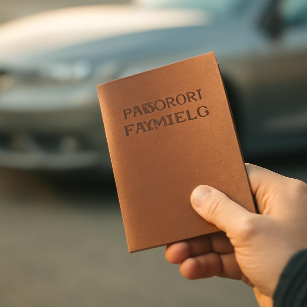 Паспорт транспортного средства в руках владельца автомобиля
