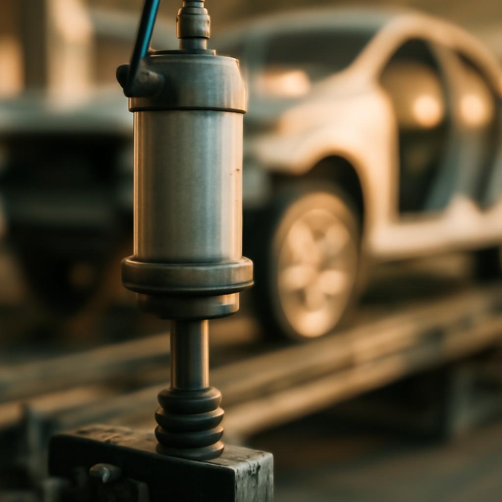 Пневматический цилиндр в работе на автомобильном конвейере