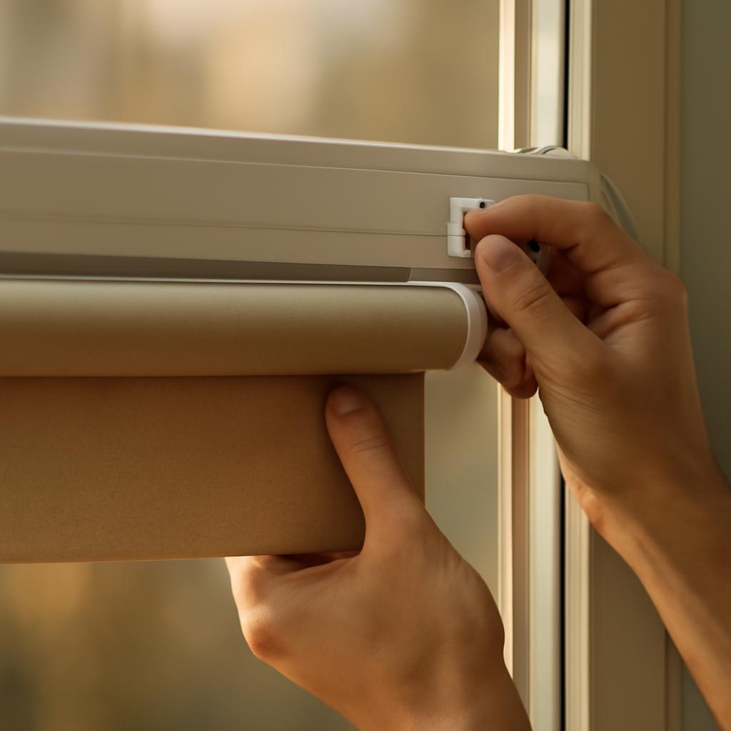 Монтаж рулонных штор на пластиковое окно с использованием кронштейнов