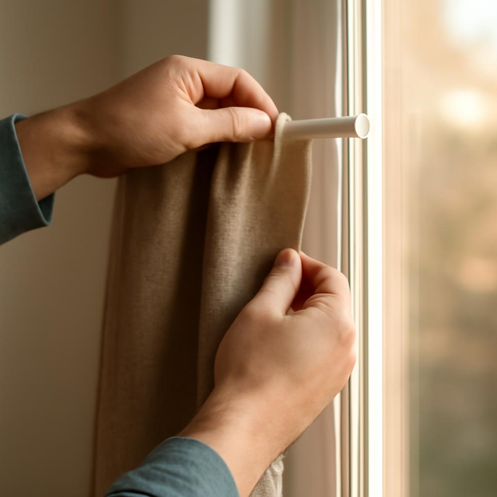Пошаговый процесс монтажа штор на пластиковое окно