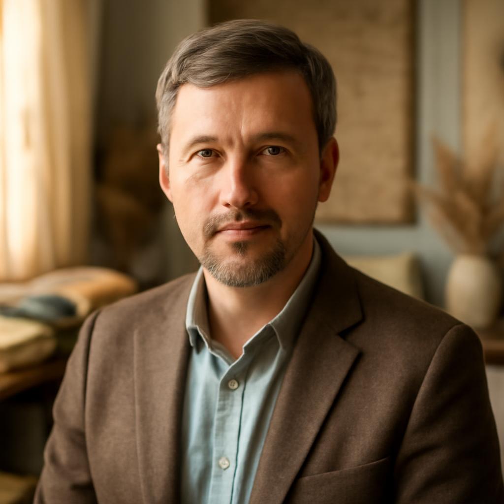 Игорь Зайцев — портрет эксперта по текстильному декору в студии