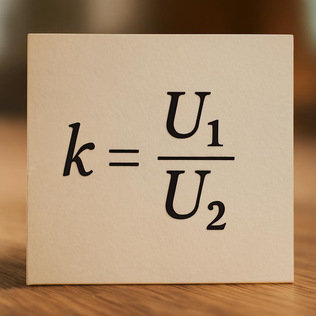 Формула расчета коэффициента трансформации на примере