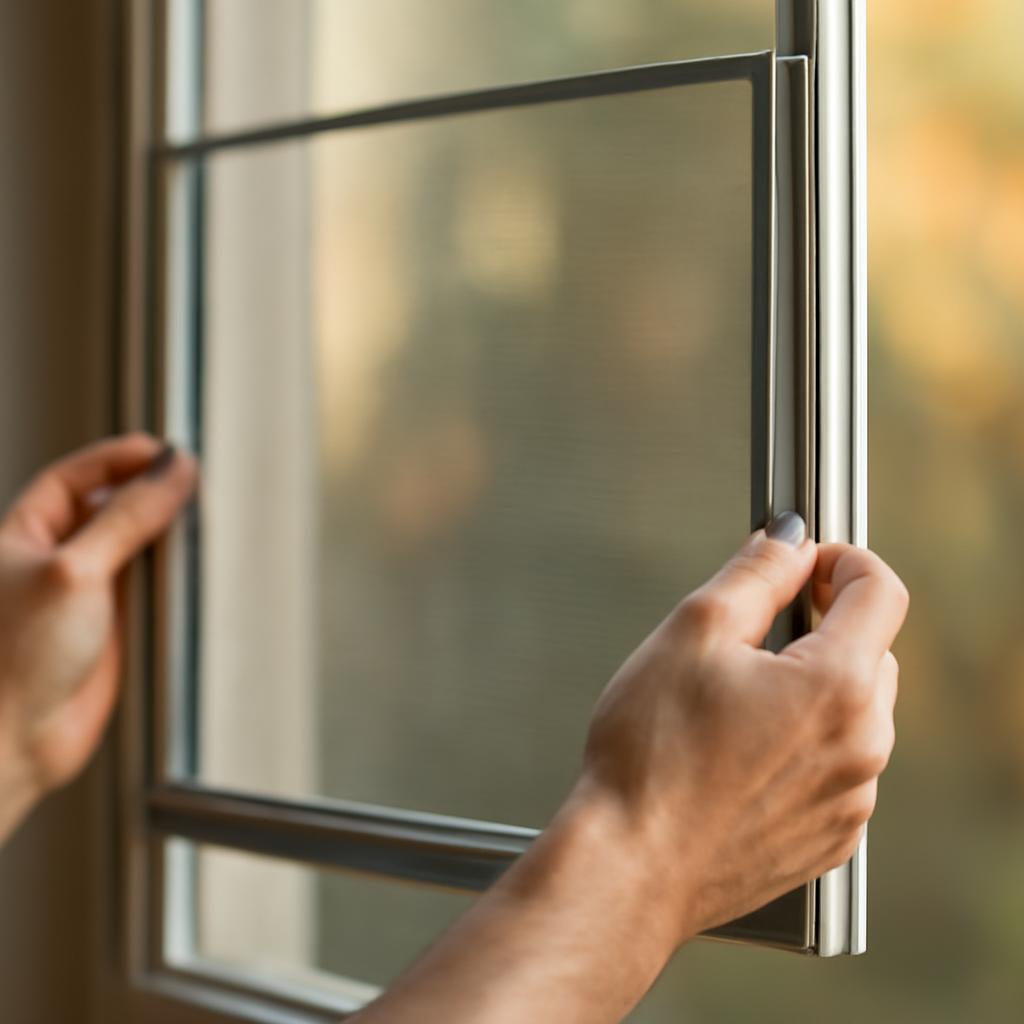 Монтаж рамочной москитной сетки на окно