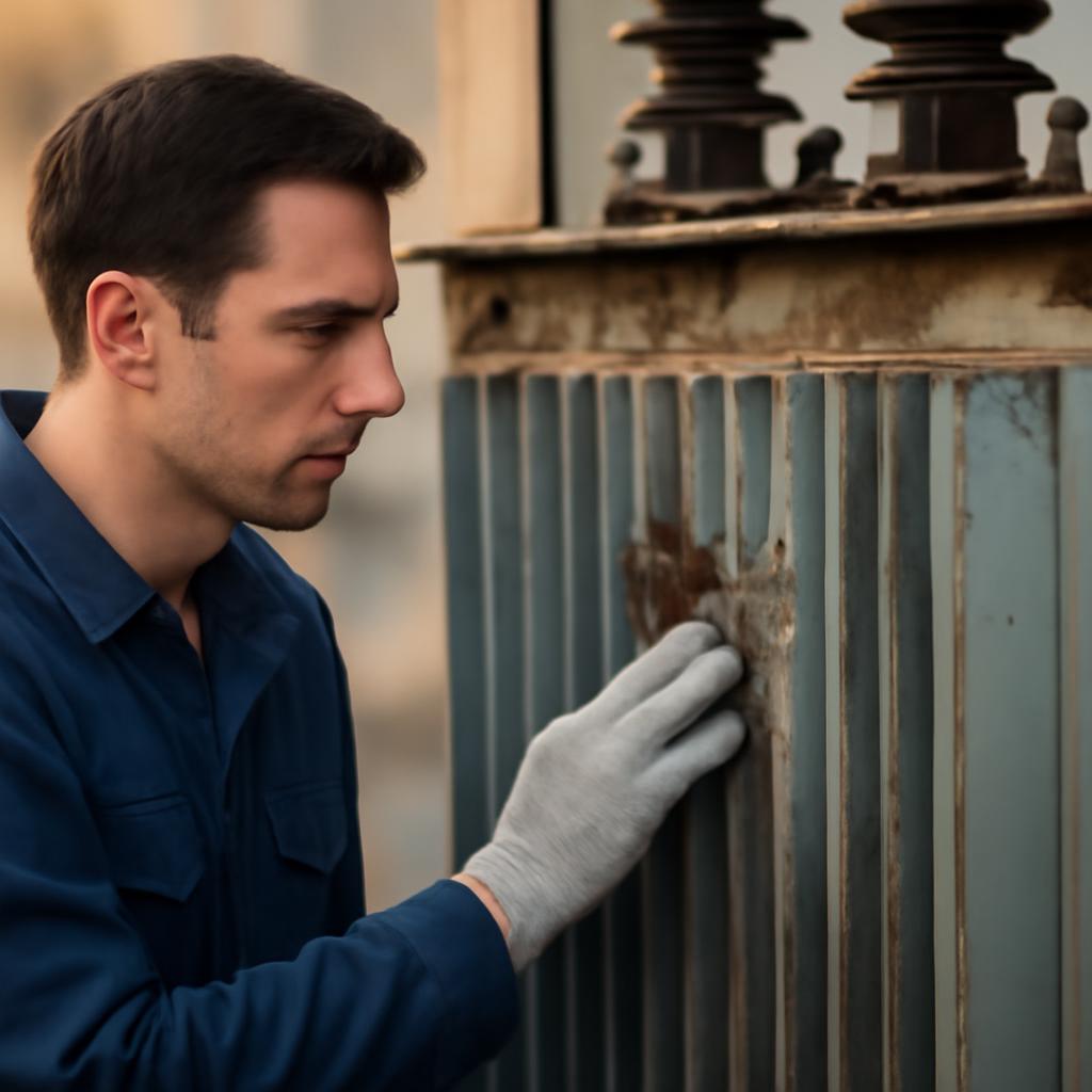 Визуальный осмотр трансформатора на наличие повреждений