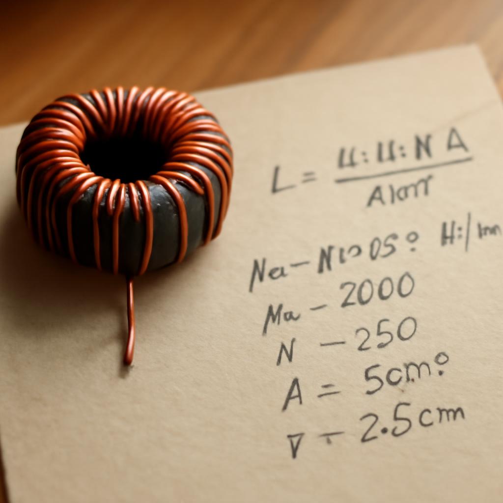 Пример расчета тороидального дросселя с формулой и параметрами