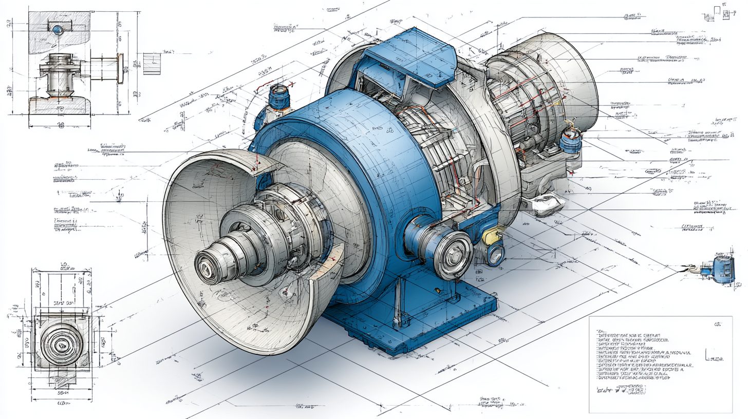 Схема конструкции осевого вентилятора диаметром 150 мм