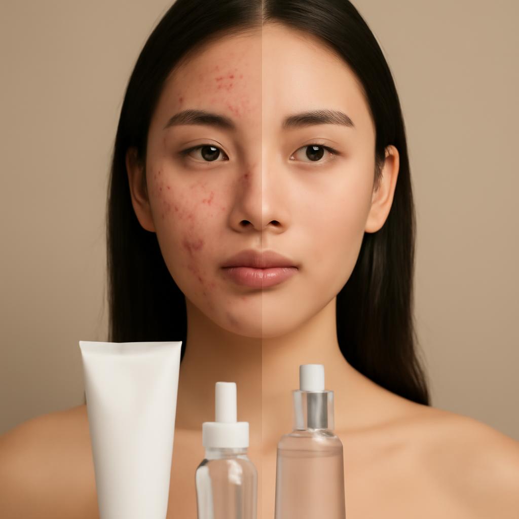 Кейс лечения акне с помощью косметики Christina