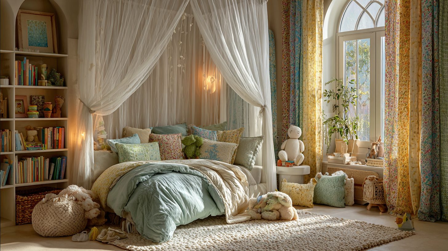 Текстиль и антимоскитные сетки в интерьере детской комнаты