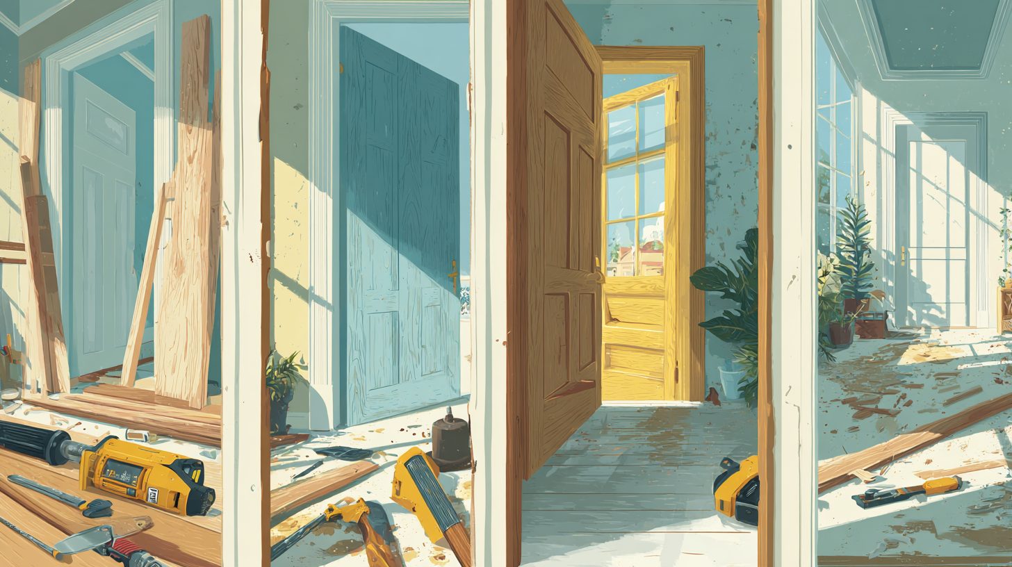 Этапы ремонта дверной конструкции