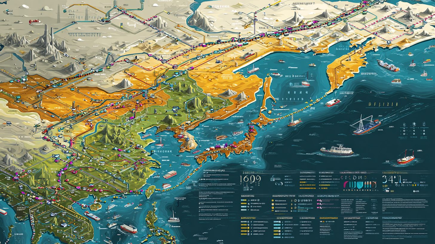 Схема логистических маршрутов из Китая в Россию