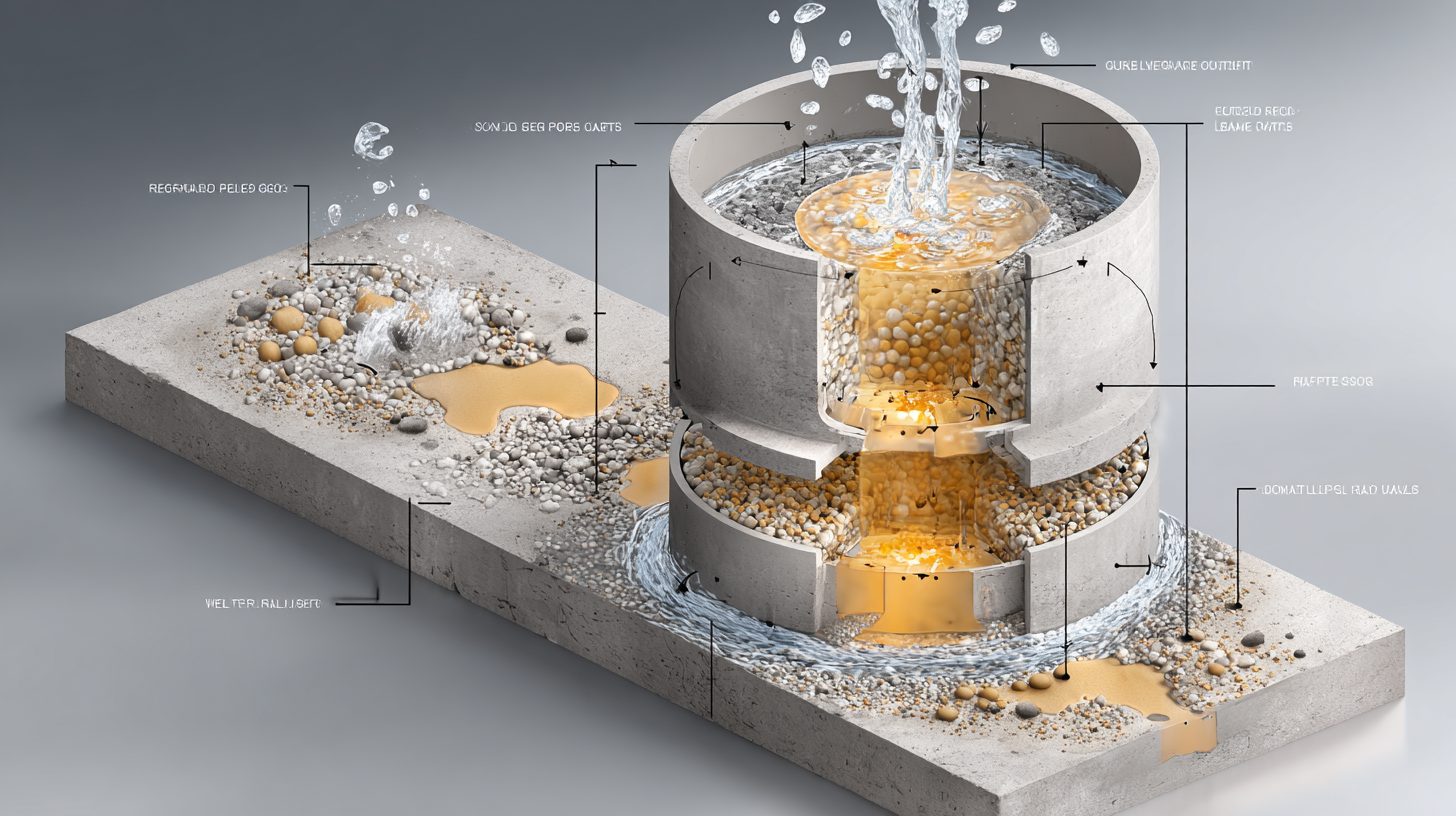 Схема процесса водоотделения в бетонной смеси