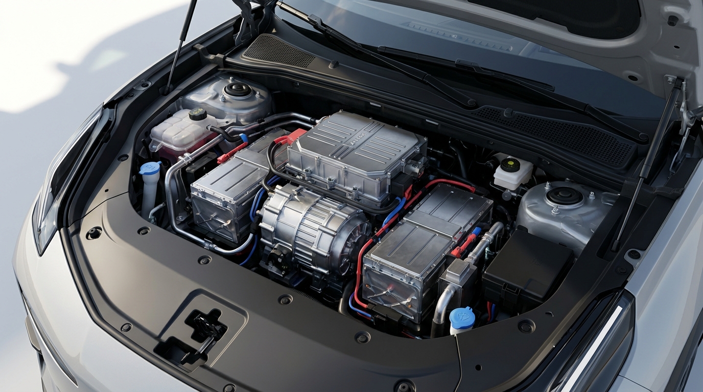 Проверка двигателя через онлайн-каталог: фото подкапотного пространства модели Zeekr