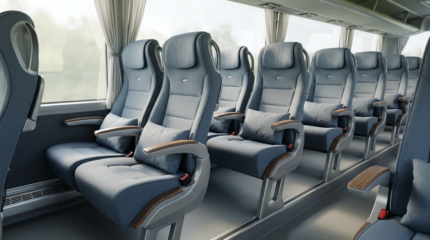 Эргономичные сиденья в современном экскурсионном автобусе