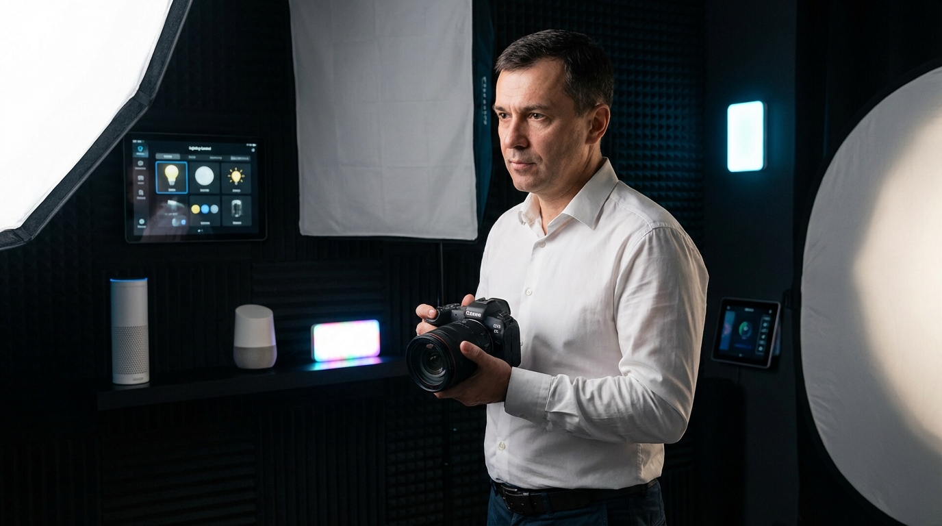 Дмитрий Соколов — профессиональное фото автора в студии с элементами умного дома