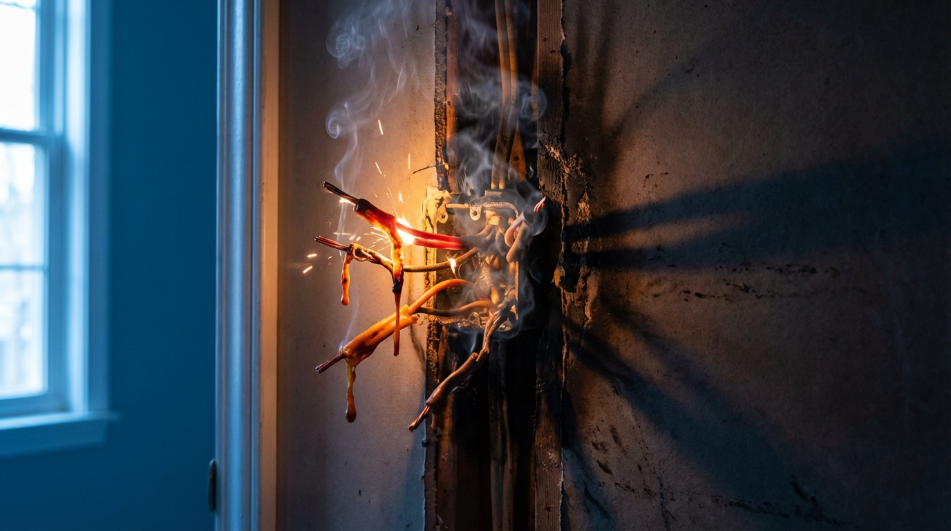 Схема перегрева электрической проводки в доме