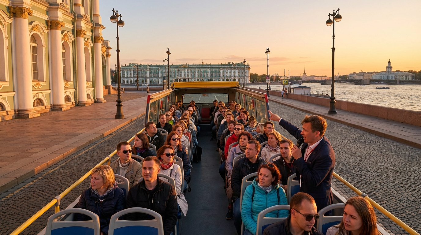 Автобусная экскурсия по улицам Санкт-Петербурга с гидом