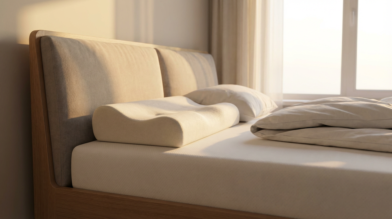 Ортопедическая подушка на кровати