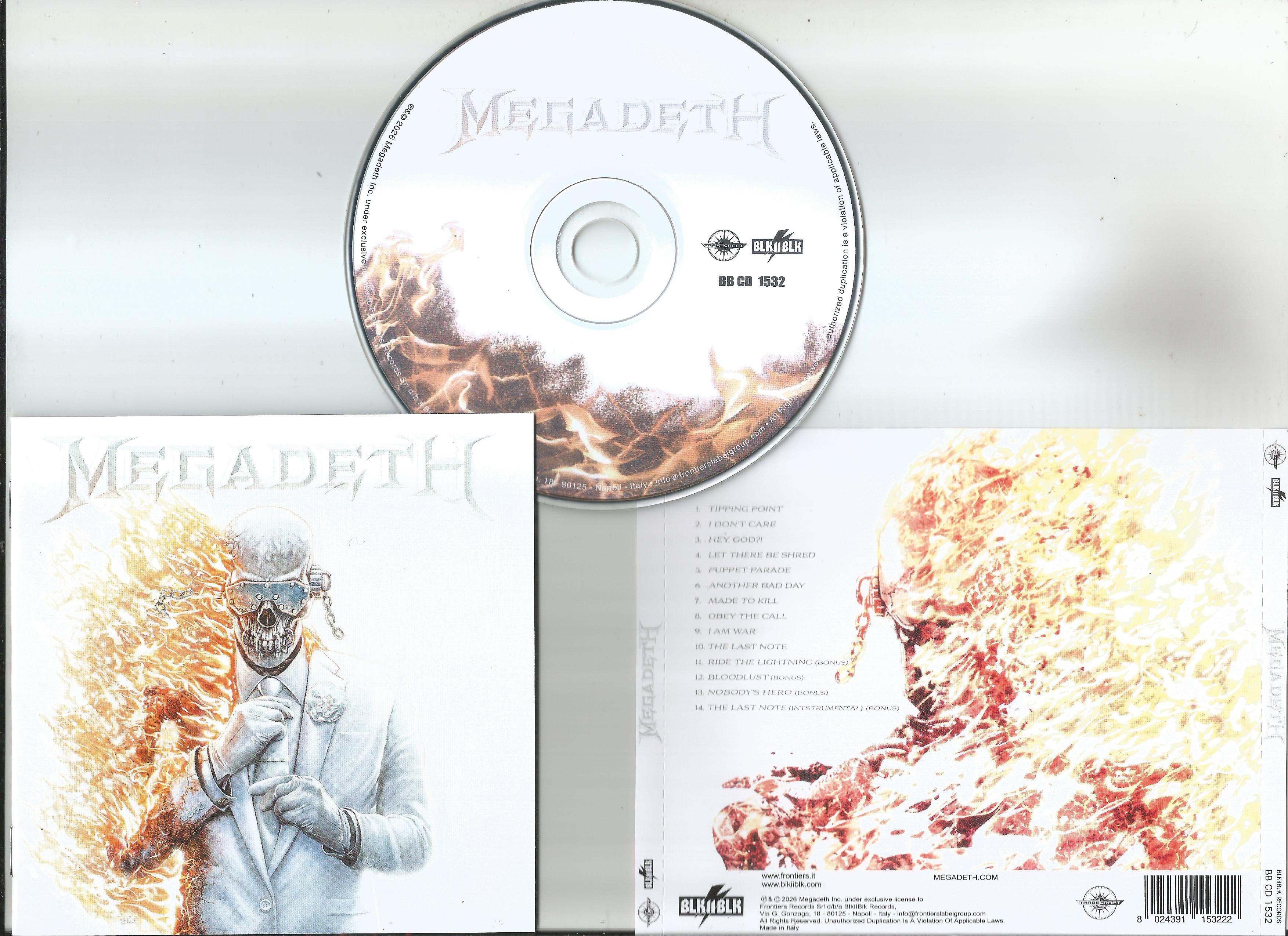megadeth megadeth + 4bonus tracks (16page booklet with lyrics)
