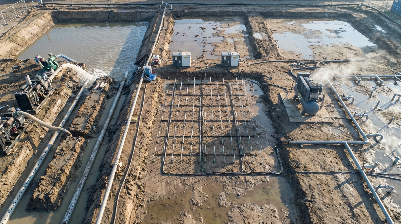 Сравнение методов водопонижения в строительстве