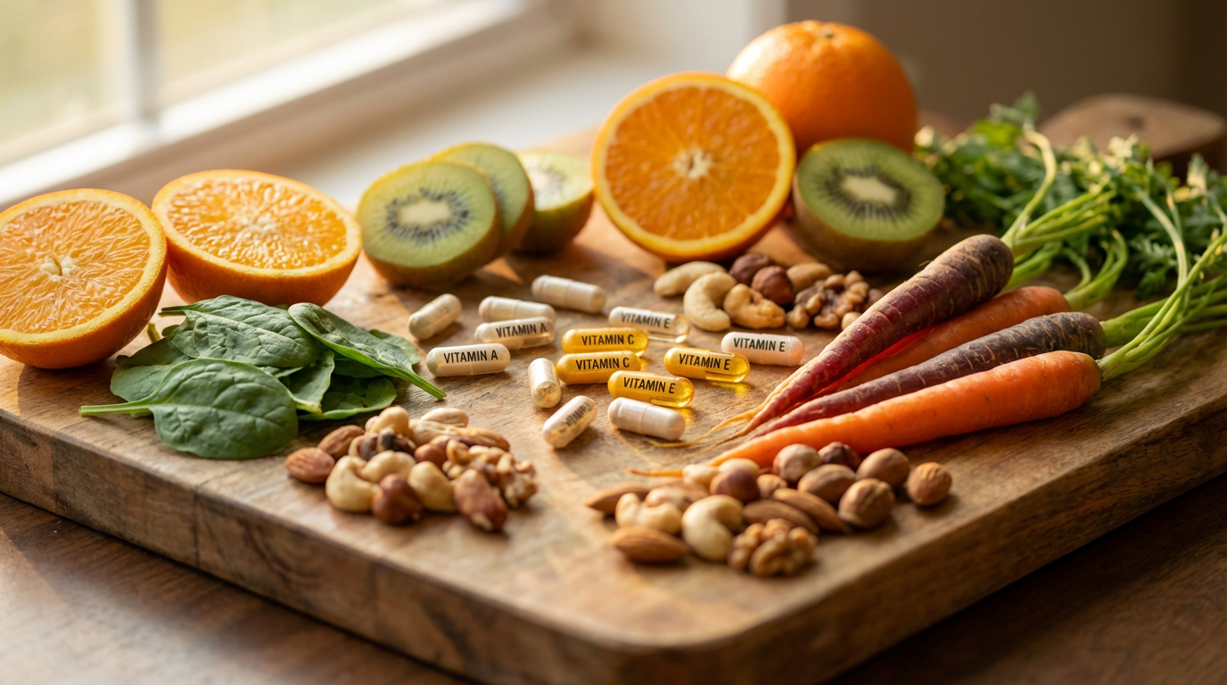 Иллюстрация витаминов для поддержки красоты и здоровья тела