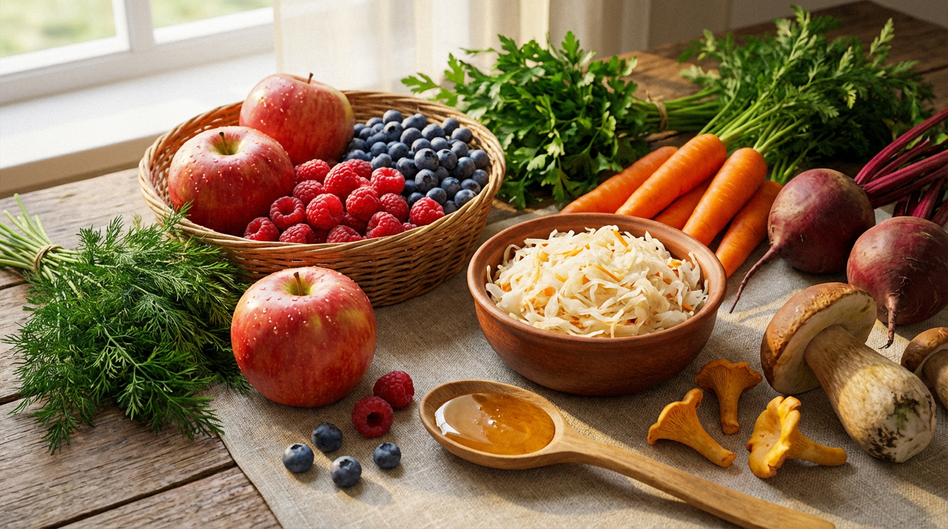 Российские продукты, богатые витаминами