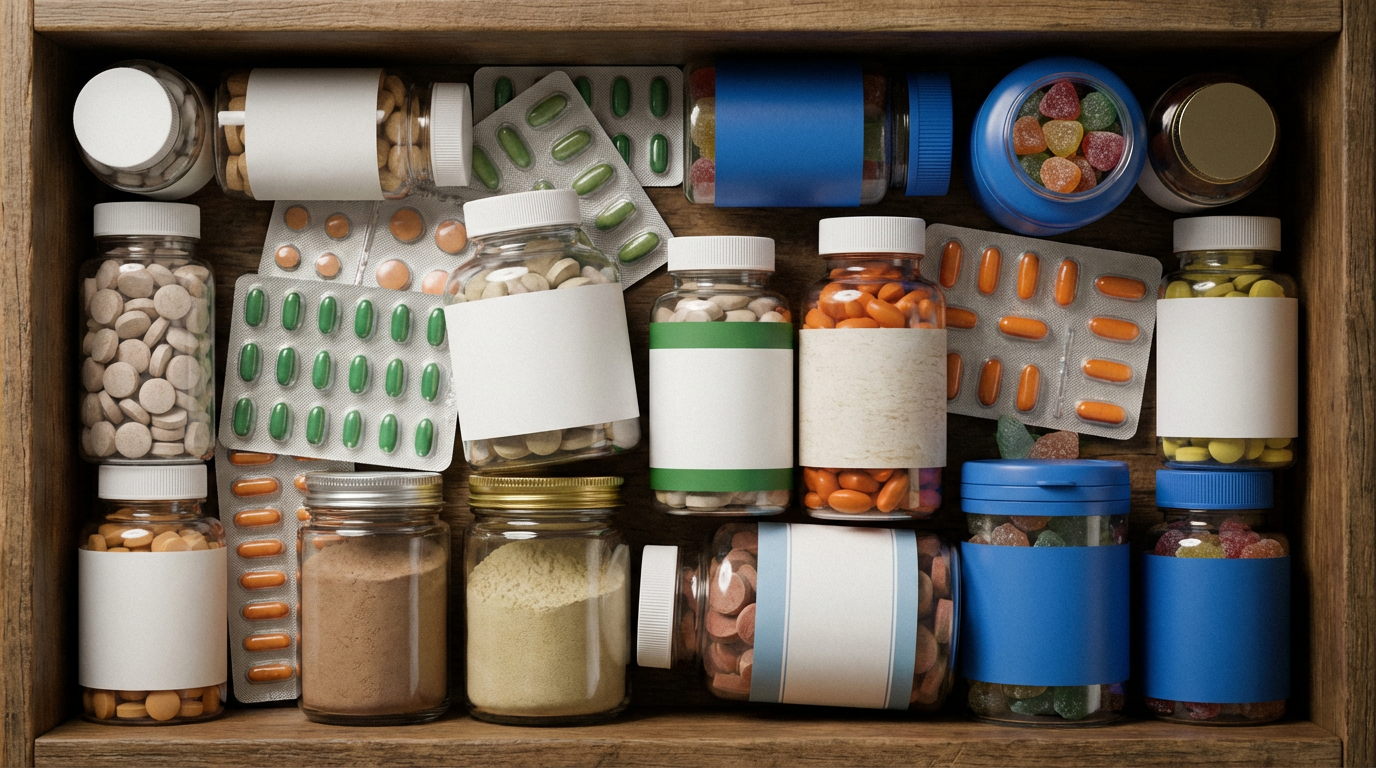 Ассортимент витаминных комплексов в аптеке