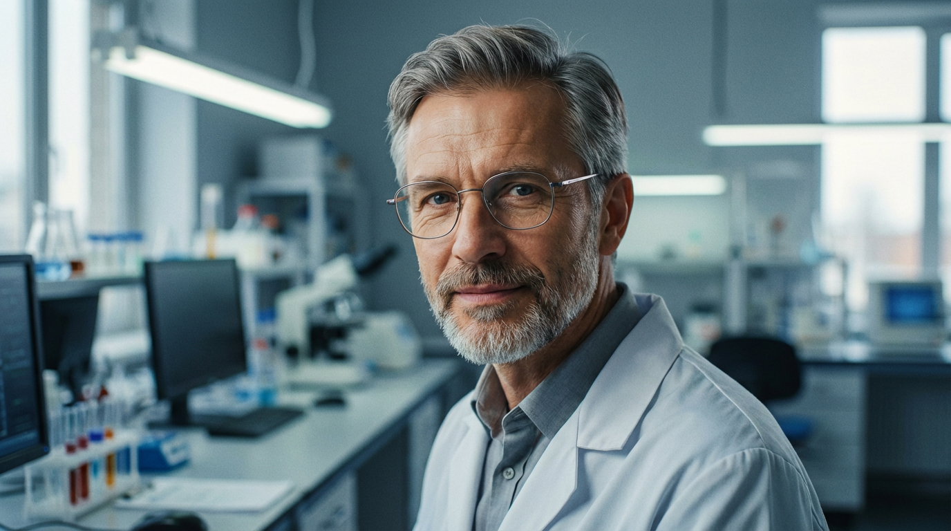 Дмитрий Козлов — портрет опытного инженера в лабораторной обстановке