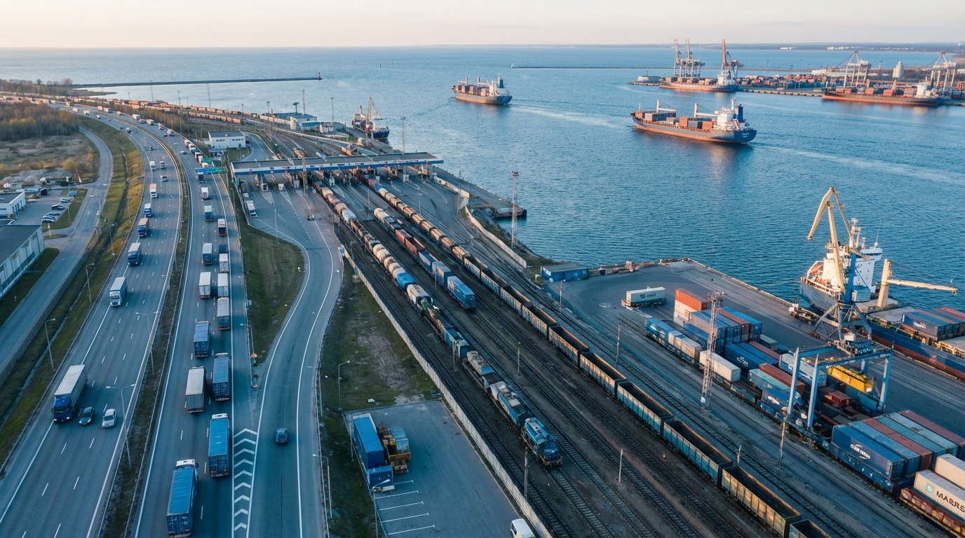 Логистическая схема перевозки грузов из Европы в Россию