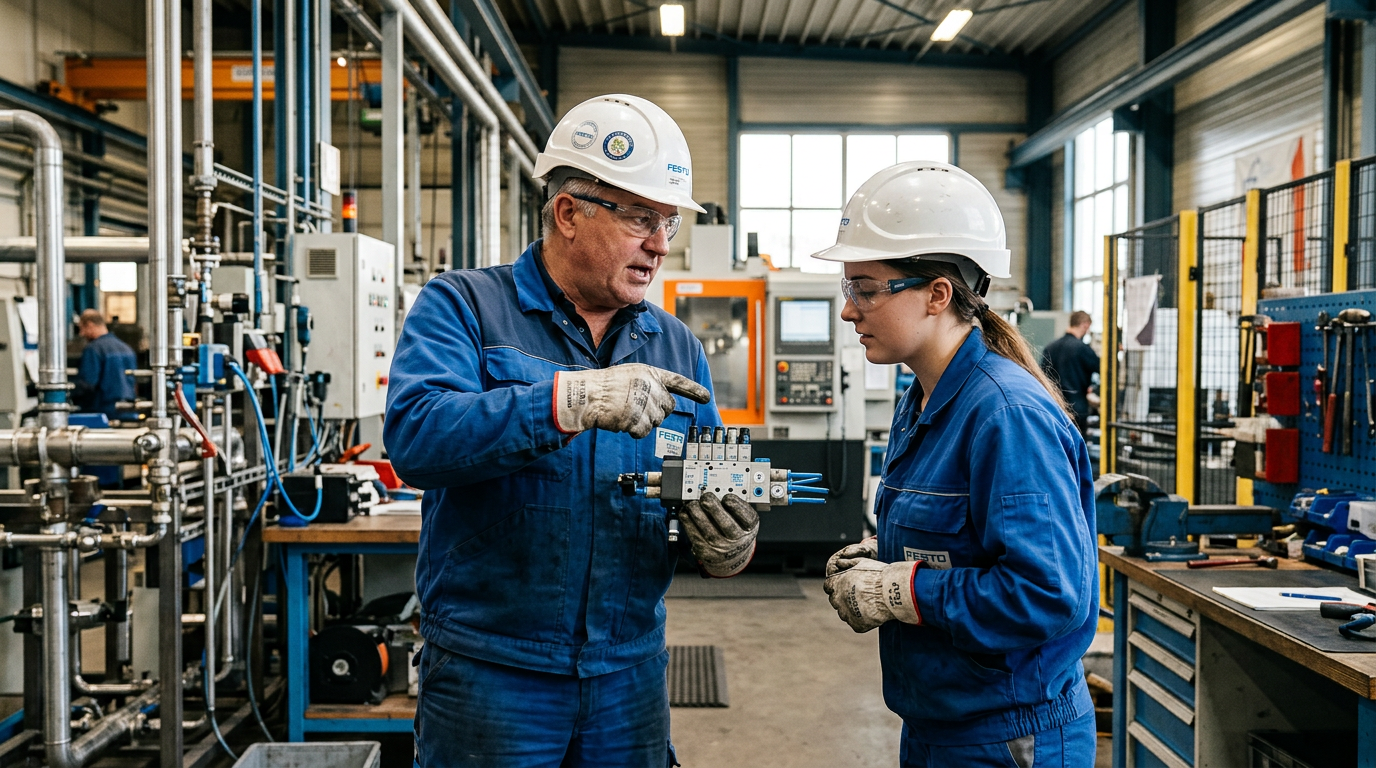 Эксперт дает совет по выбору пневмораспределителя на промышленном объекте