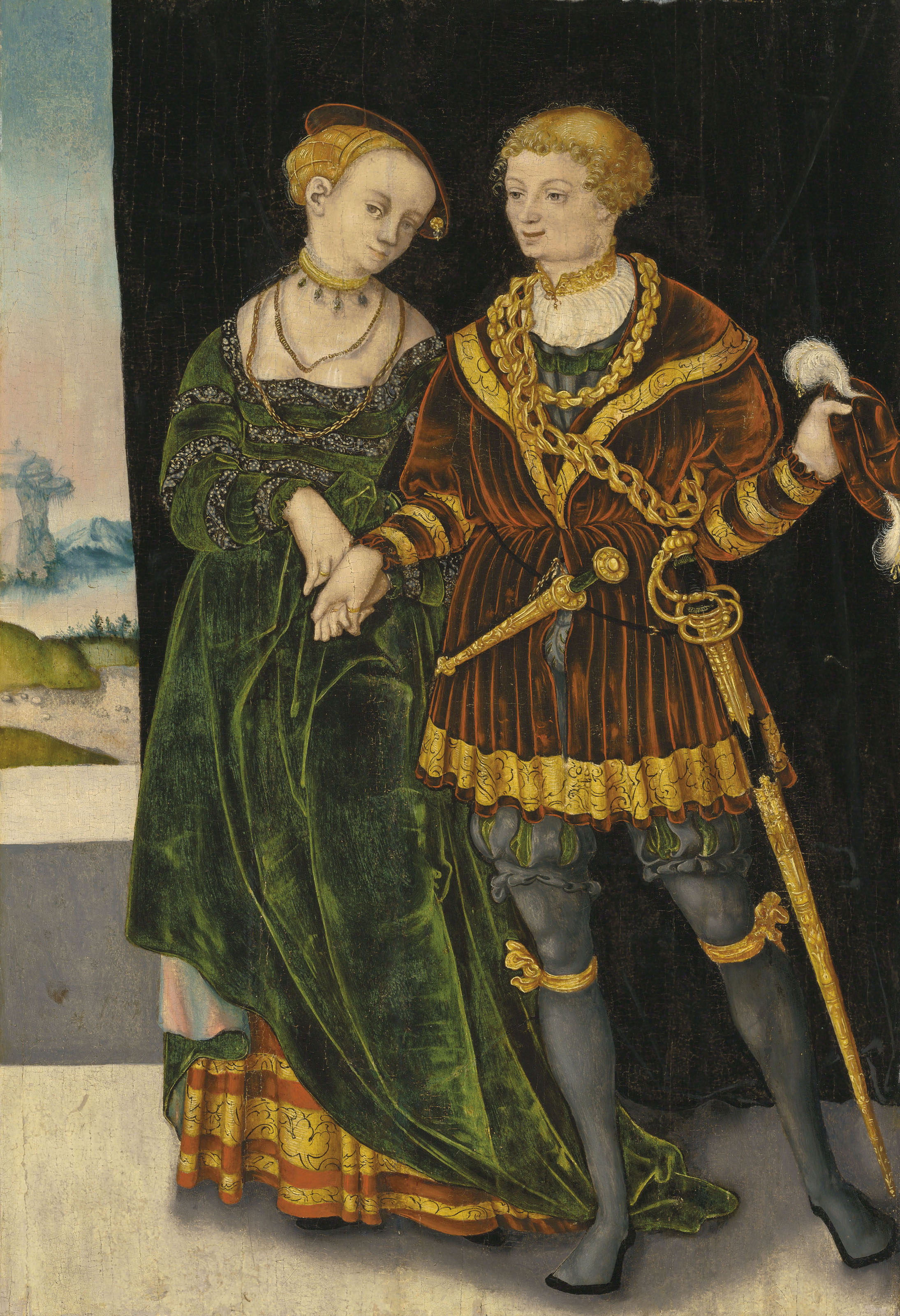 22The Monogrammist I.W. (active Bohemia 1530s) Portrait of a bride and groom dancing).jpg