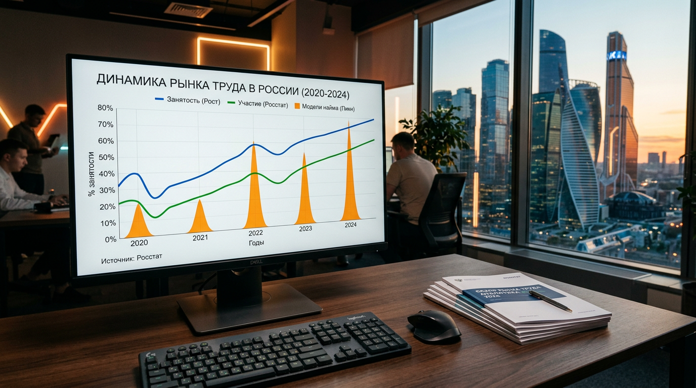 График динамики рынка труда в России с моделями найма