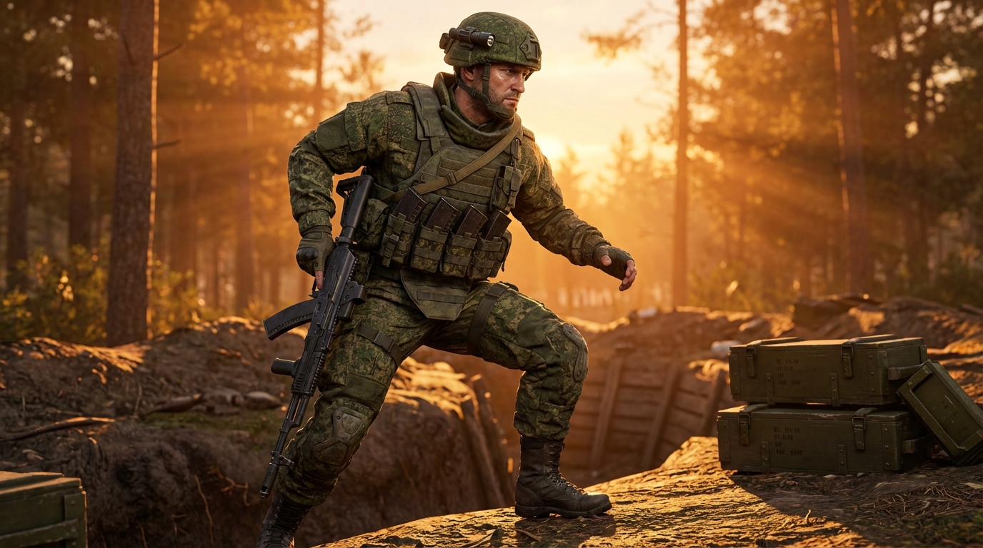 Военнослужащий по контракту на службе