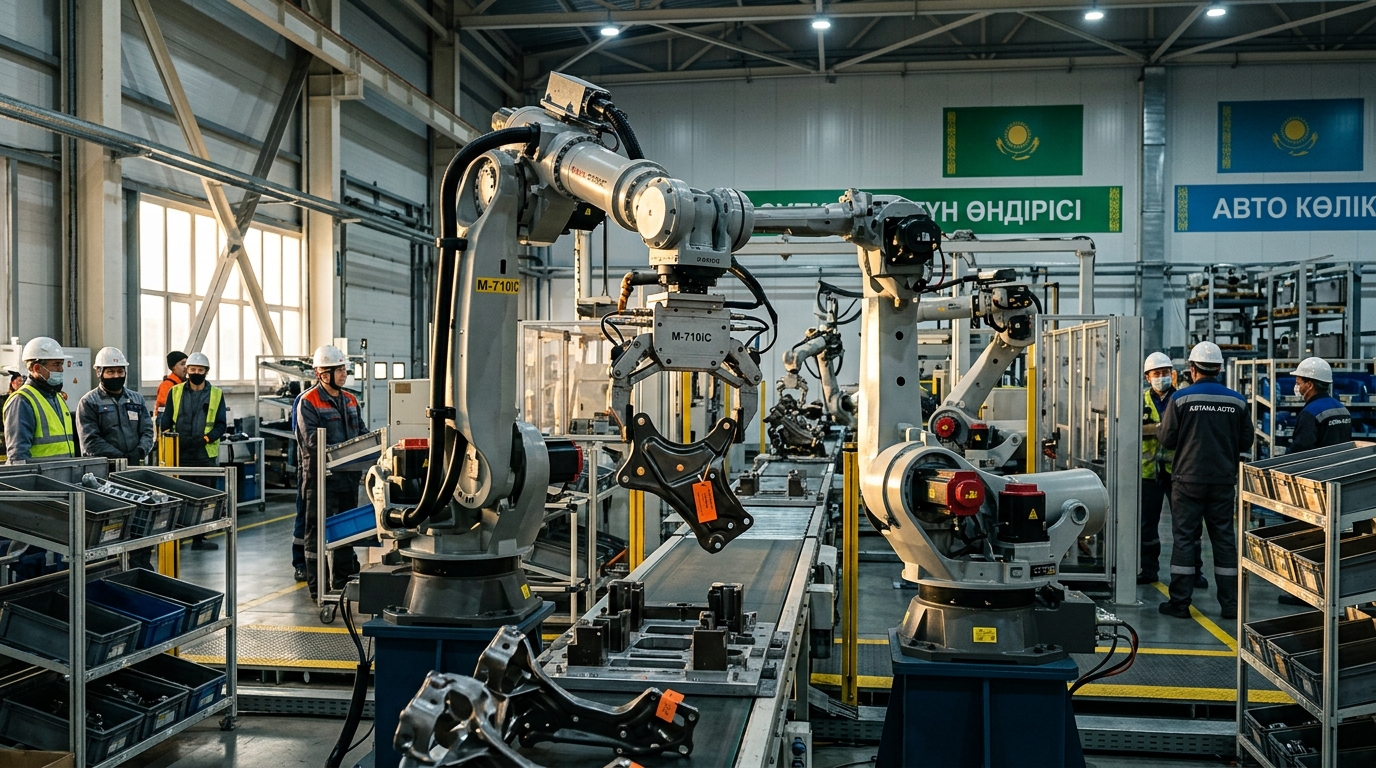 Роботы-манипуляторы на казахстанском производстве собирают детали