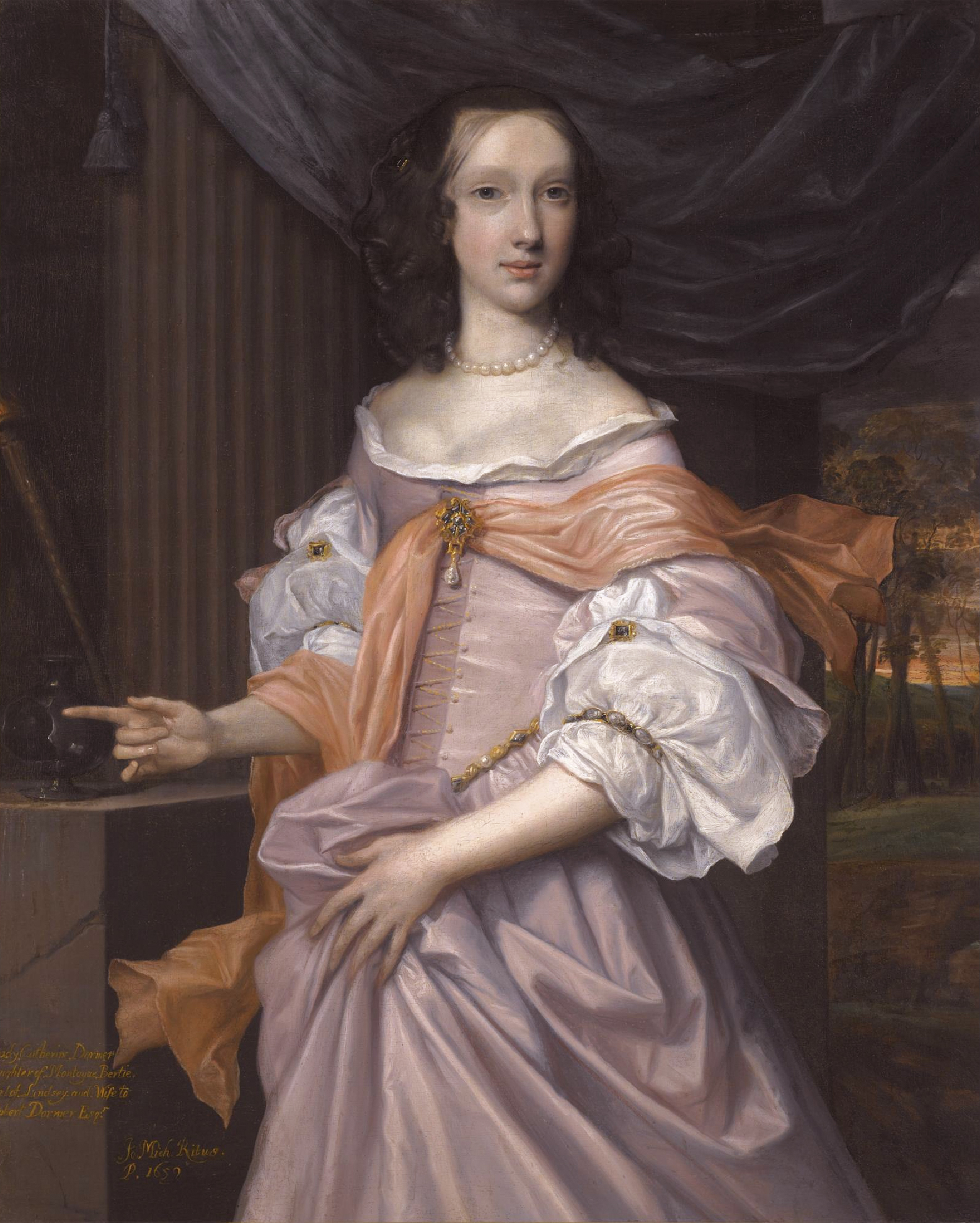 7Portrait of Lady Catherine Dormer Catherine_Dormer,_daughter_of_Montagu_Bertie,_2nd_Earl_of_Lindsey,_by_John_Michael_Wright.jpg