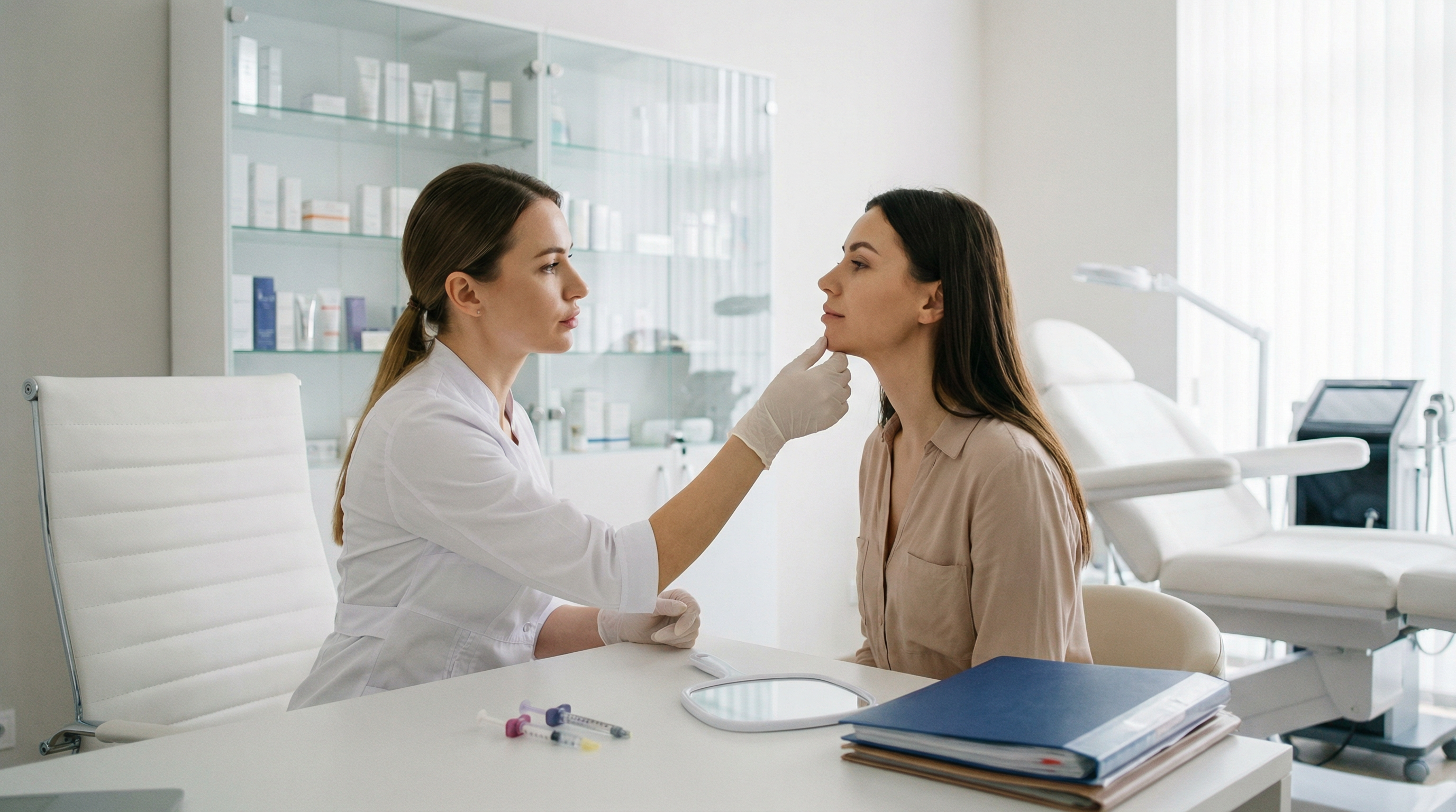 контурная пластика лица филлерами до и после коррекции носогубных складок