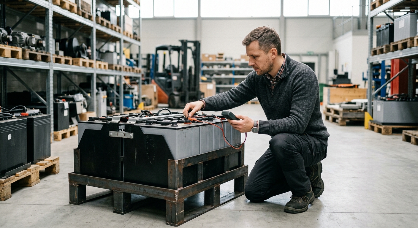 Надежный аккумулятор для штабелера 24V 400ah: правила выбора и обслуживания, специалист за работой, рабочая обстановка, деловая атмосфера