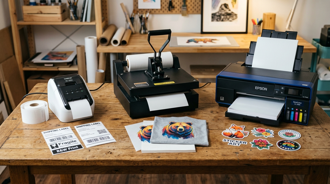 Сравнение типов принтеров для наклеек: термо, трансферный и струйный на столе