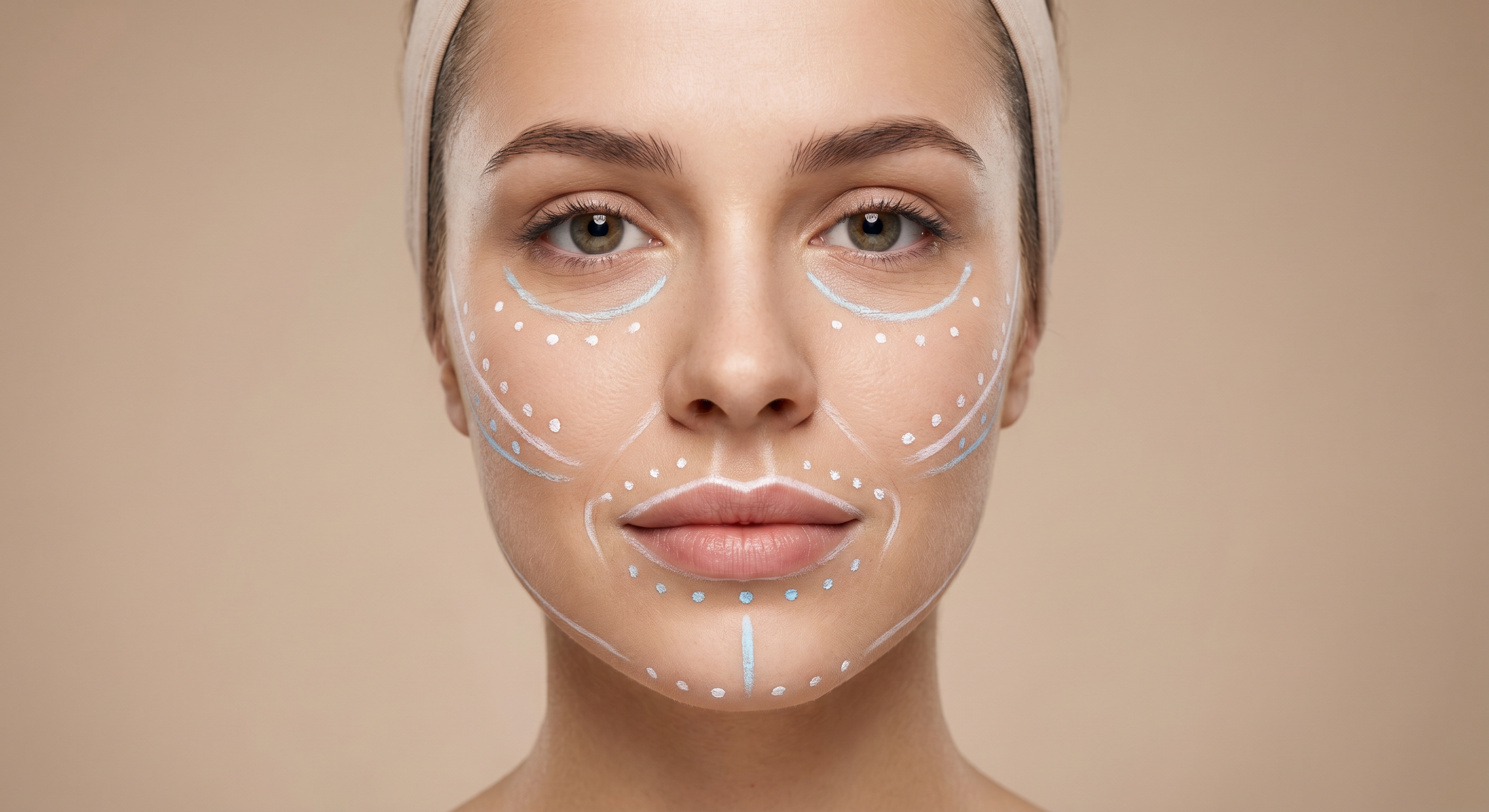 Зоны контурной пластики лица филлерами — скулы, губы, подбородок, носослезная борозда