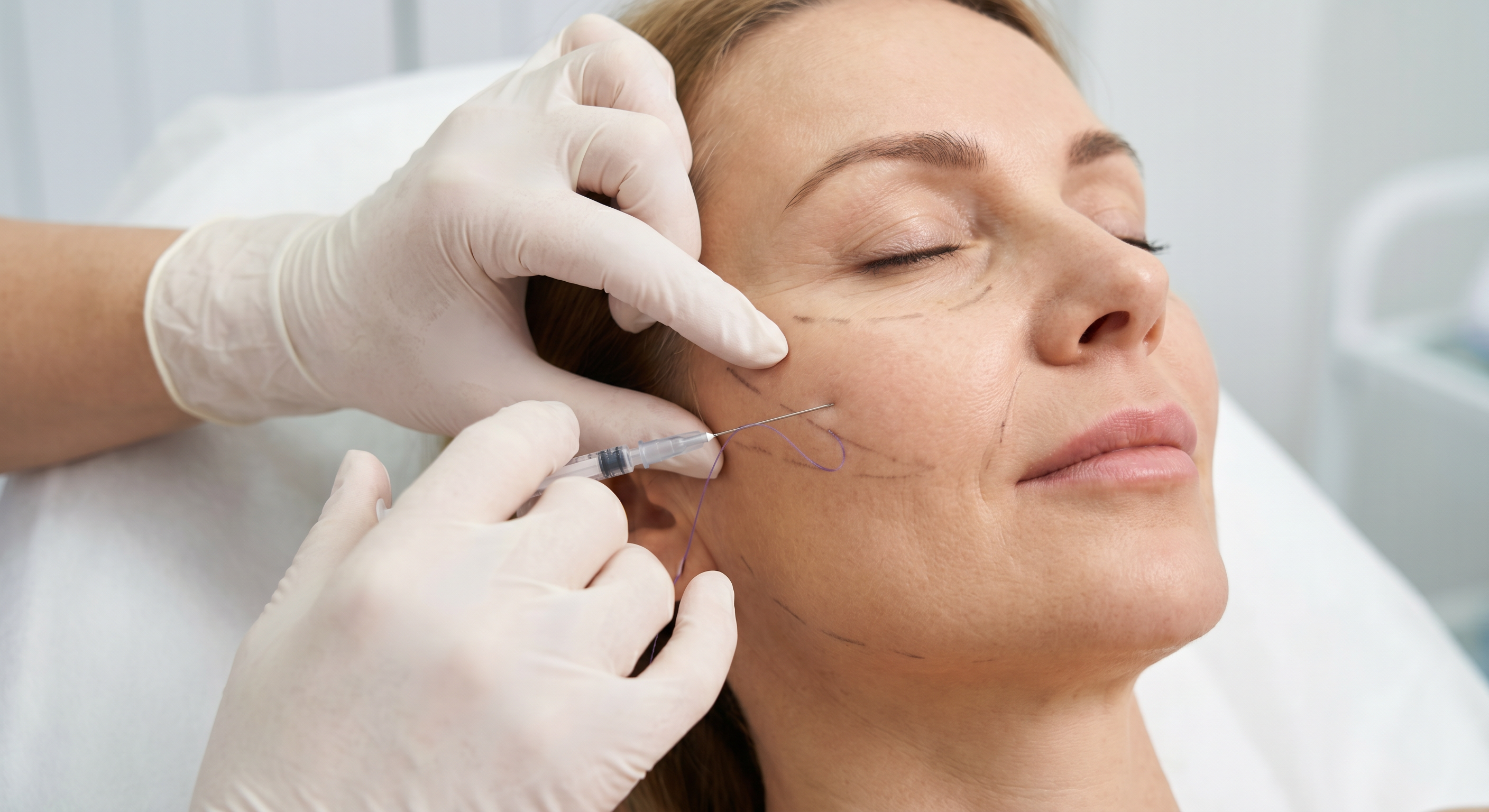 нитевой лифтинг лица процедура армирования кожи мезонитями