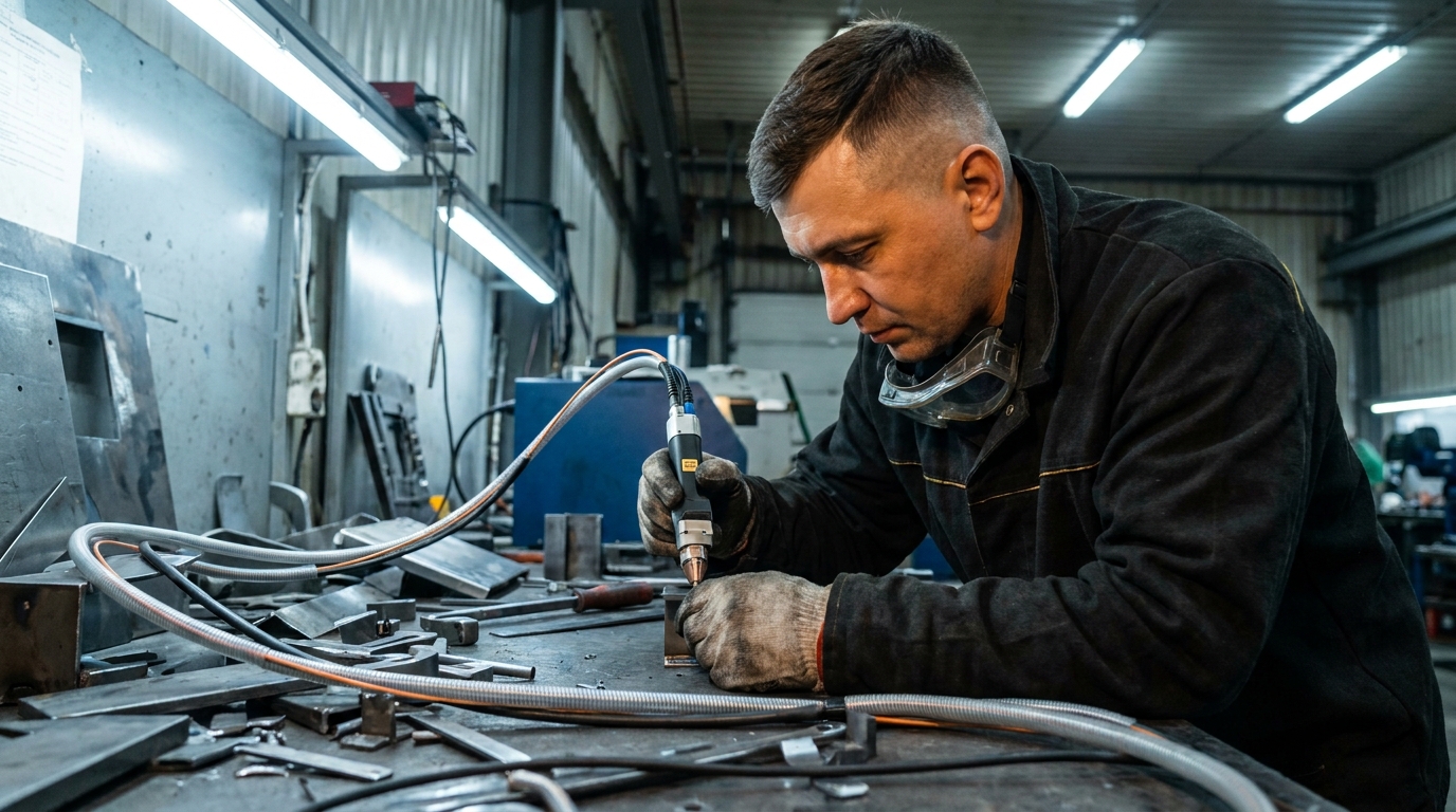 Сварка лазером: где применяется и в чем ее преимущества, male professional at work, workshop