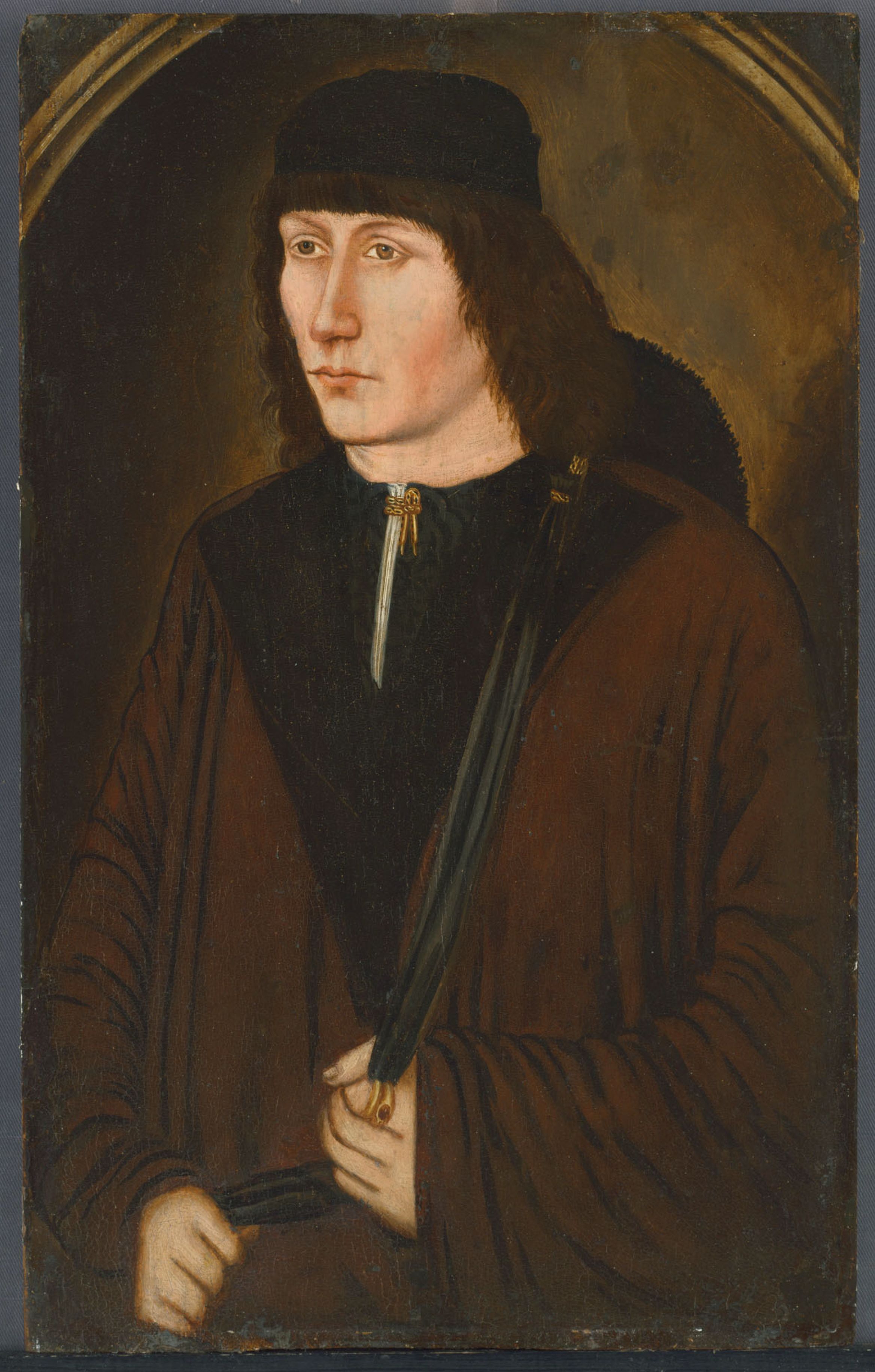 ENGLISH SCHOOL, LATE 16TH CENTURY, Portrait of a young man, traditionally identified as John Colet, Dean of Saint Paul's (1467-1519), half-length, in a brown coat _.jpg