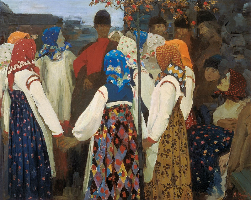 Втерся парень в хоровод, ну старуха охать..., 1902.jpg